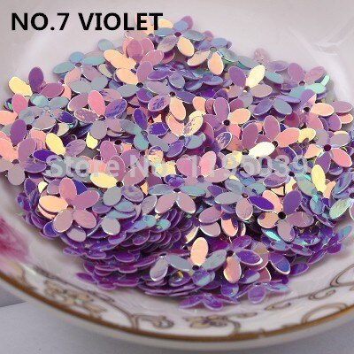 50G Pvc Bloem Pailletten Pruimenbloesem 10Mm Met 1 Center Hole Cup Losse Paillette: Purple