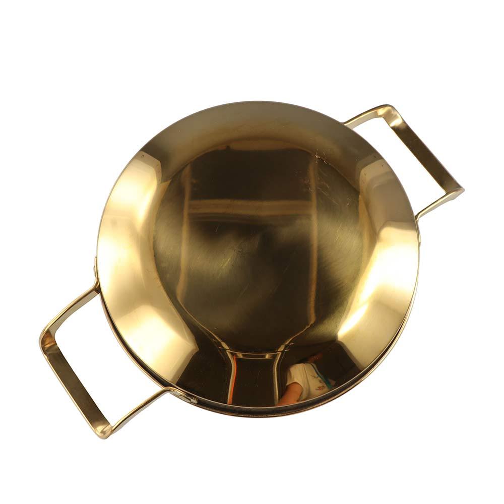 Korean Style BBQ Plate Frying Pan Salad Bowl Double Ear Dry Pot Stainless Steel Thickened Restaurant