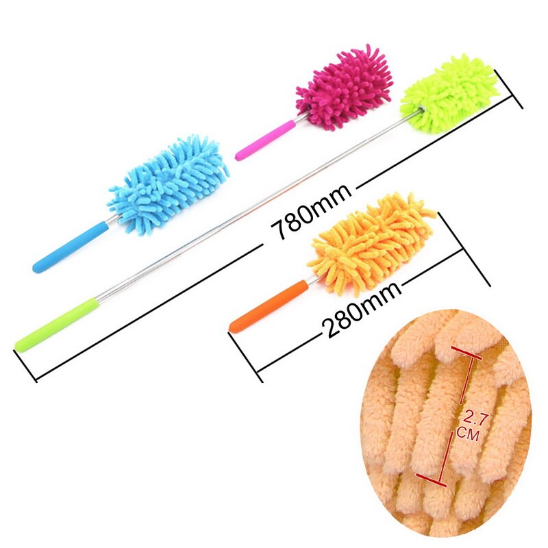 Cepillo para polvo del hogar, utensilios de limpieza de cocina para coche y oficina, plumero de microfibra extensible ajustable Shan