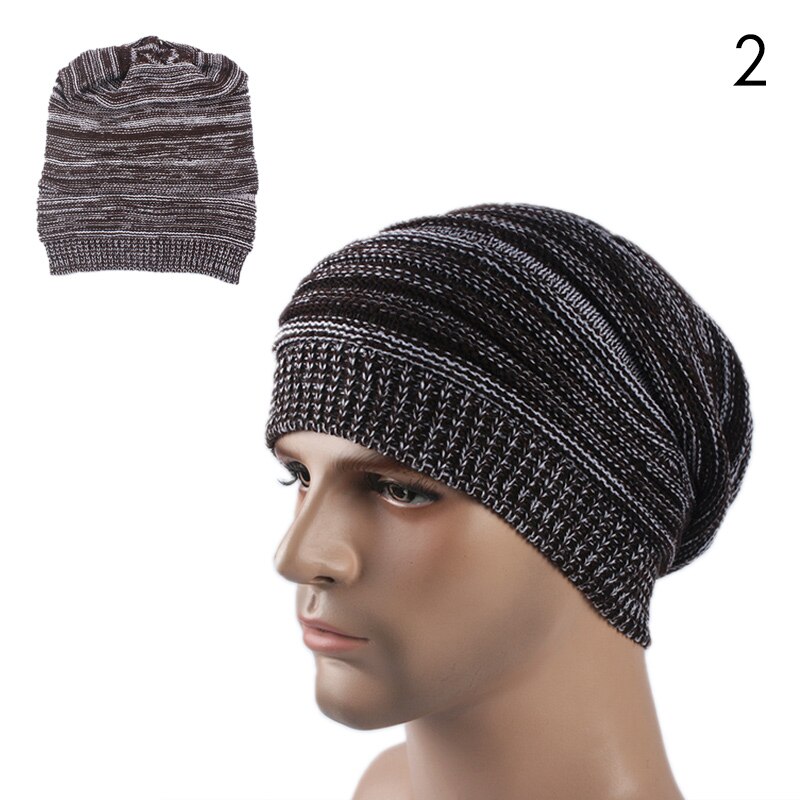 Stripete baggy skullies lue luer for menn vinterlue dame utendørs lue dame myk varm strikket lue for gutter ttm-czx 9: 2