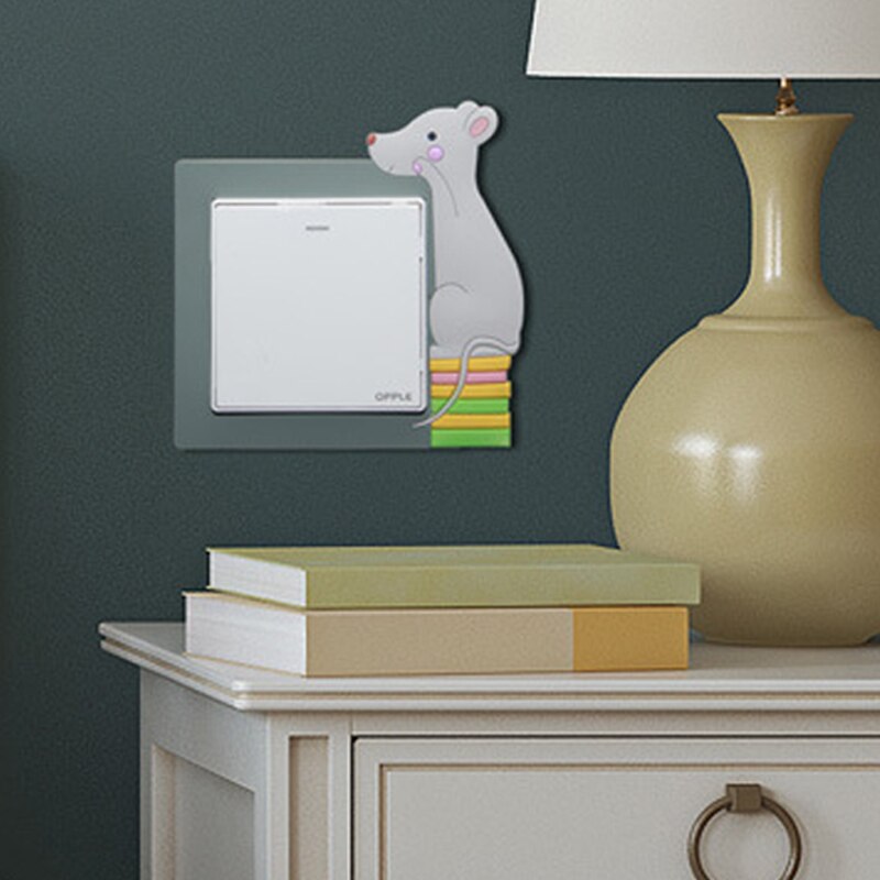 Cartoon Animal Night Light Switch Sticker Funny On-off Protective Cover DIY Switch Sticker Luminous for Household Room Decor