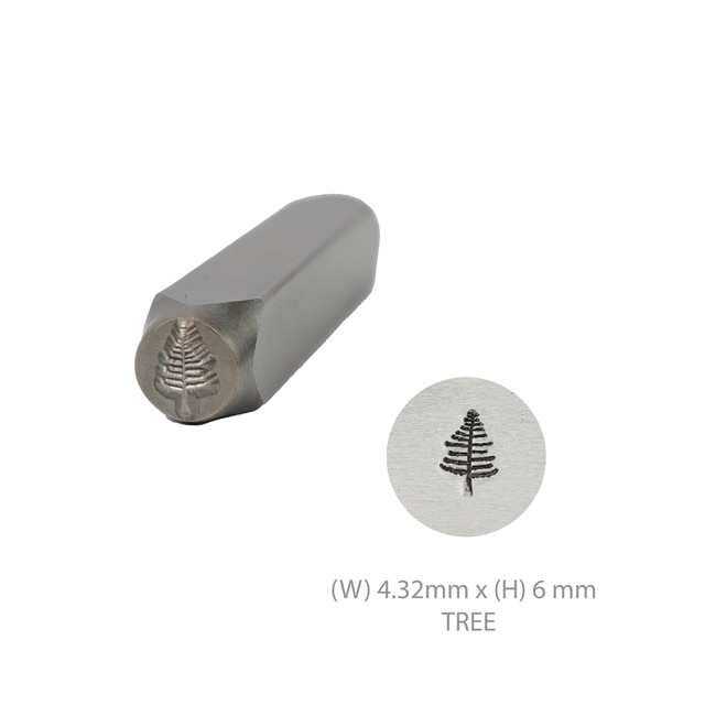 Timbres de en métal, timbres de fleurs et d'arbre, timbres en métal, tampons de poinçonnage en métal, kit d'estampage en métal, outil d'estampage de bijoux 1/4 (6 mm): WHITE
