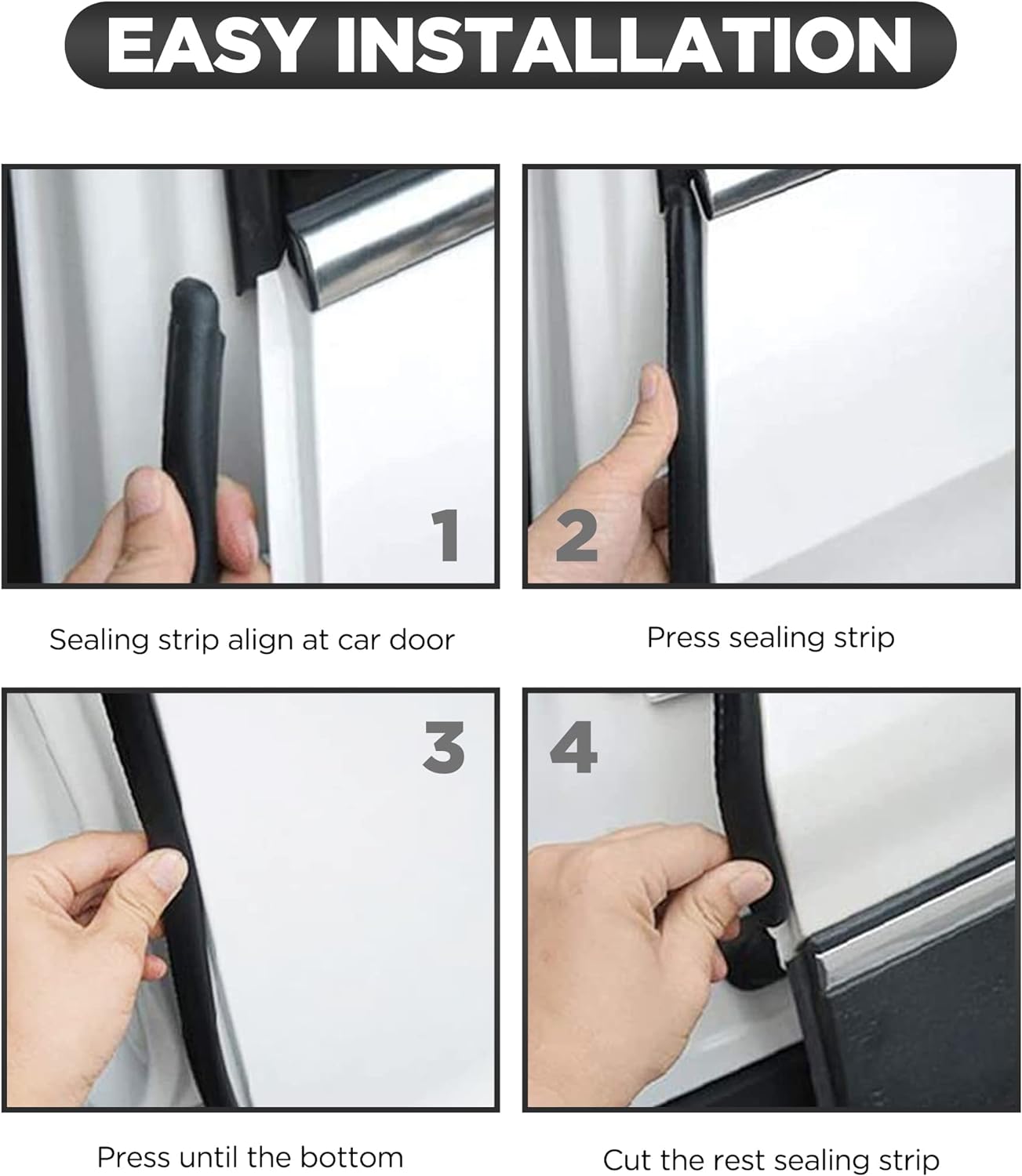 Autodeur Rubberen Afdichtstrip 3 meter Universele Geluiddichte Afdichtstrips met Zijkant PVC Lamp voor Autodeur Boot Thuis Afdichtmiddelen