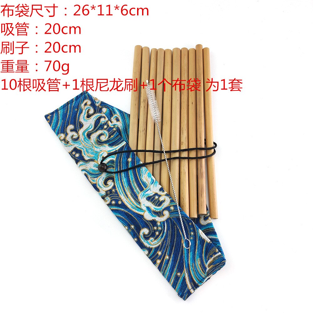 Reusable Bamboo Drinking Straws 10pcs/set Bamboo Drinks Straw Party supplies: C