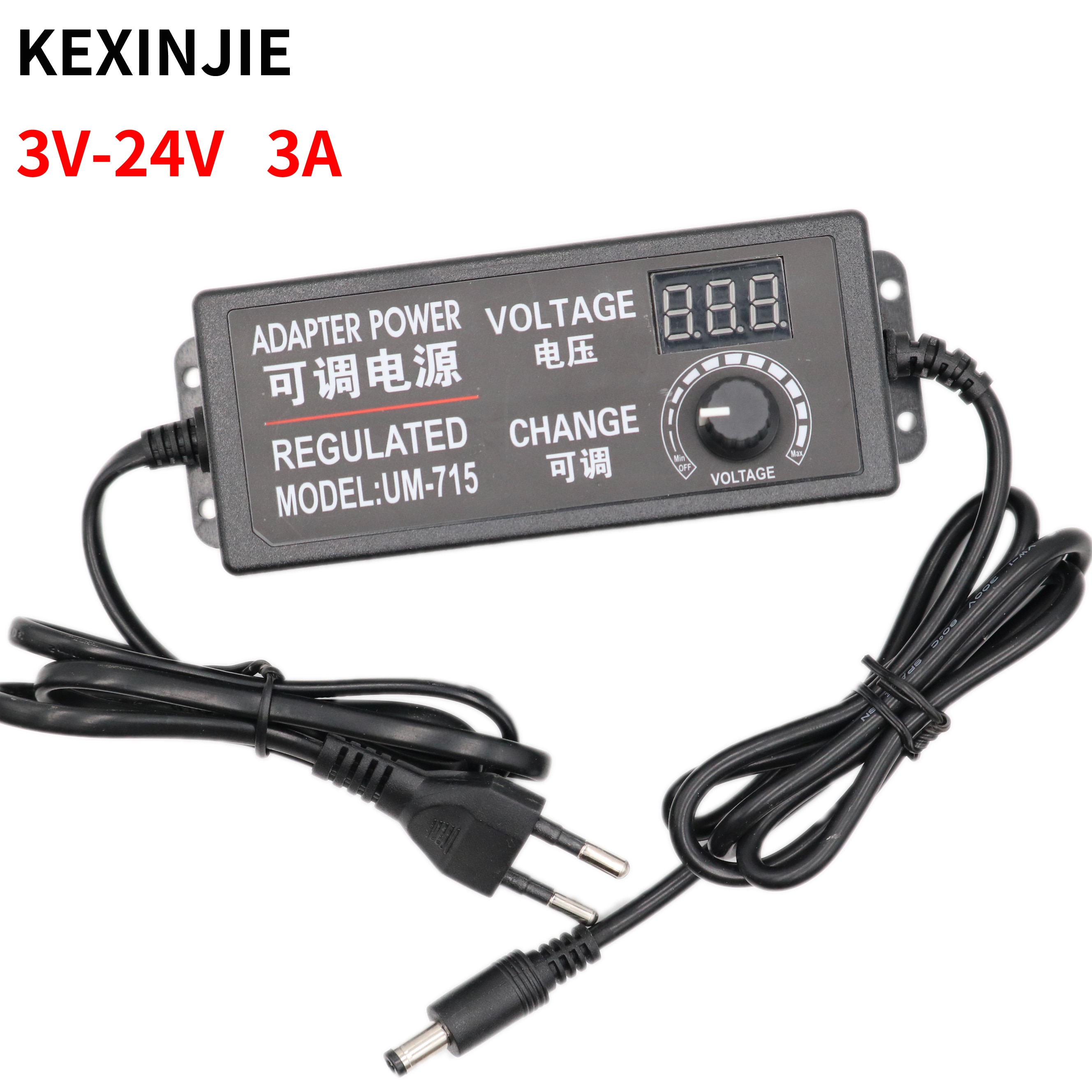 Adjustable 3V 4V 5V 6V 7V 8V 9V 10V 12V 13.5V 14V 15V 16V 18V 19V 20V 21V 24V 2A 3A 5A Power Adapter Supply Display Screen