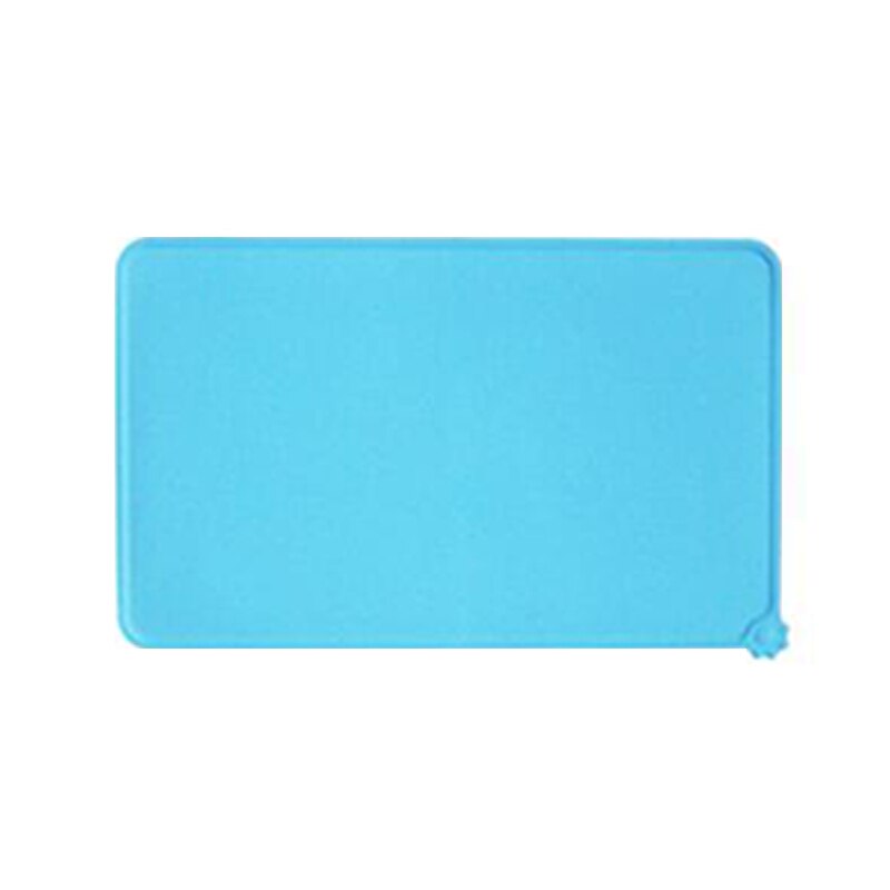Tapis pour bol à boire en Silicone pour chien et chat, imperméable, pour animaux de compagnie, tapis d&#39;alimentation pour chien, napperon Portable, alimentation en plein air: blue