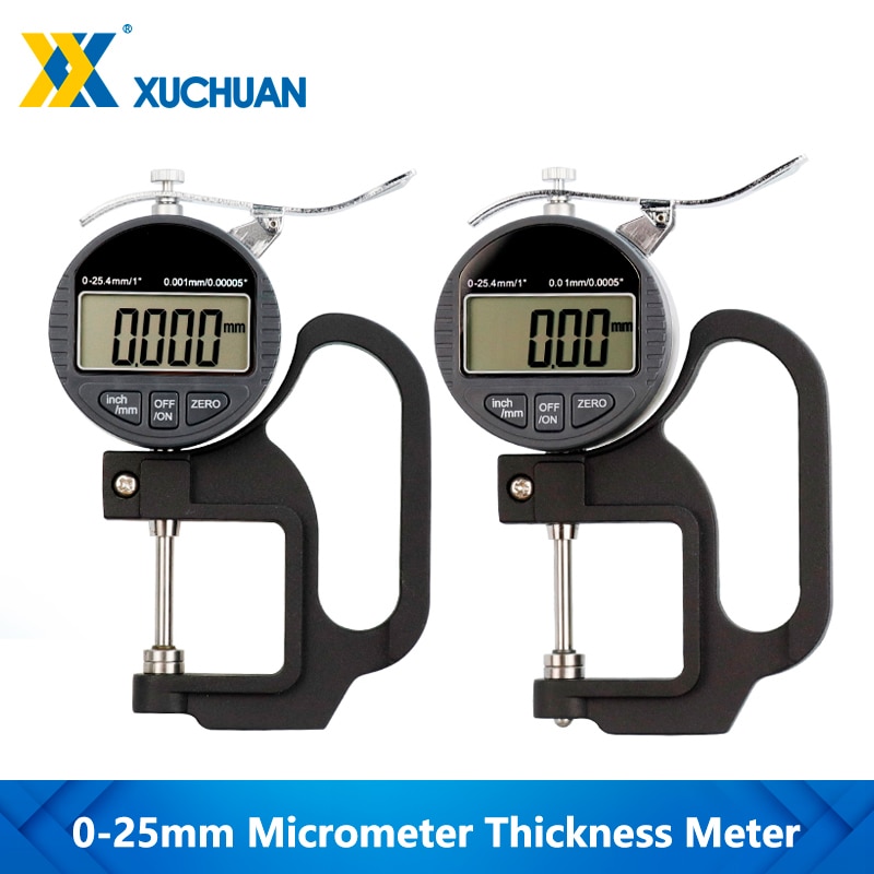 Micrometer Dikte Meter 0-12.7 0-25.4 Precision0.01/0.001 Voor Papier Dikte Gauge Meter Digitale Micrometer Dikte tester