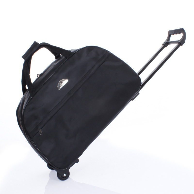 Große Kapazität Reise Trolley Taschen Frauen Männer Rollen Tasche Oxford Wasserdichte Roll Gepäck Koffer Reisetasche Mit Rädern: Black