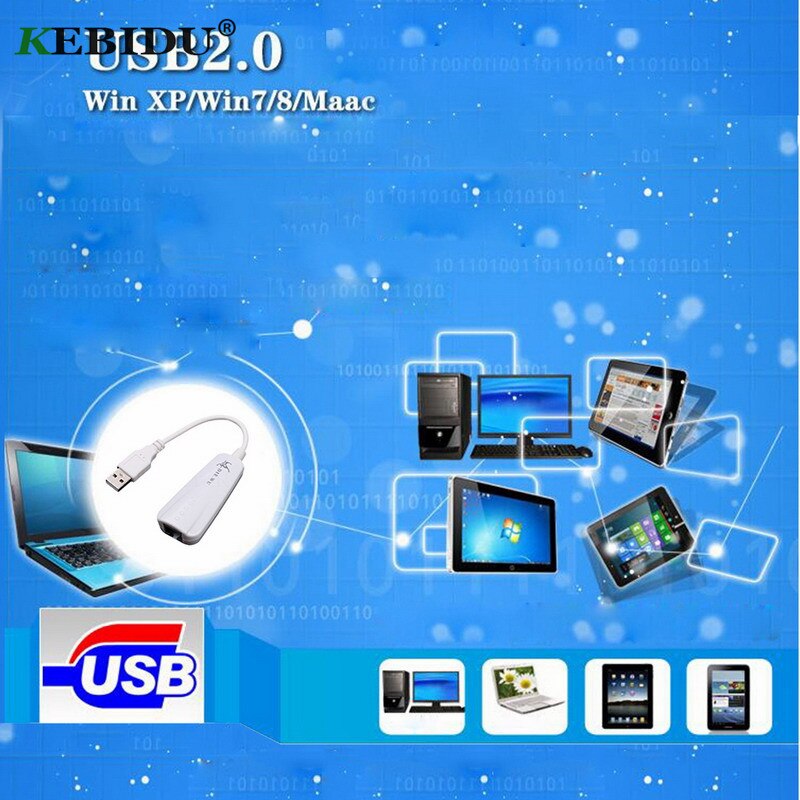 KEBIDU-adaptador Ethernet USB a RJ45 para Windows 7/8/10/XP, tarjeta de red USB 2,0, Lan, Gigabit, Internet,