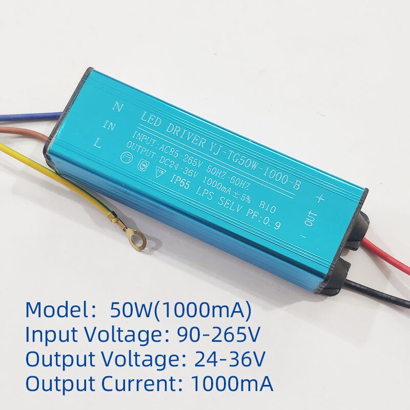 led driver power supply ballast AC85V-265V outdoor street lamp floodlight spotlight waterproof transformer 20W 30W 50W 70W 100W: Brown