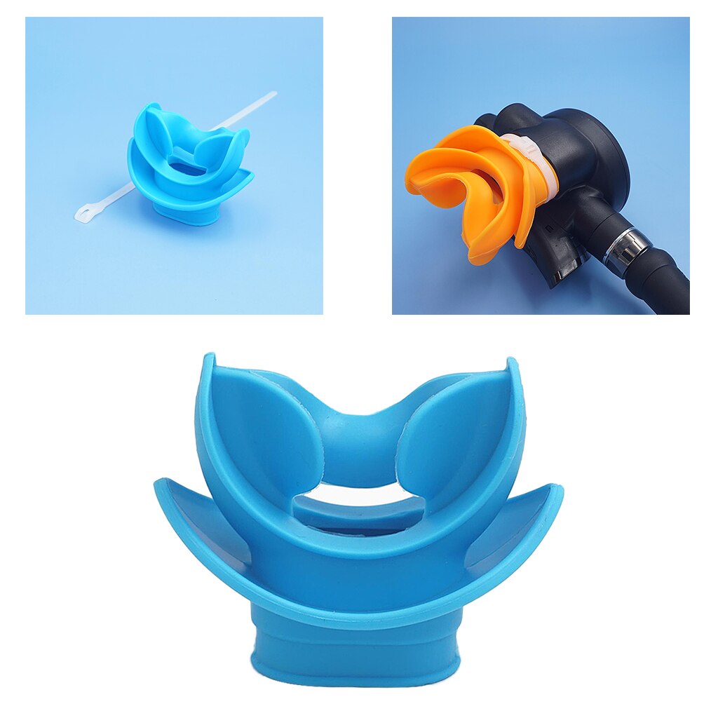 Régulateur de plongée sous-marine, embout buccal de plongée en Silicone Non toxique, Anti-allergie: Blue