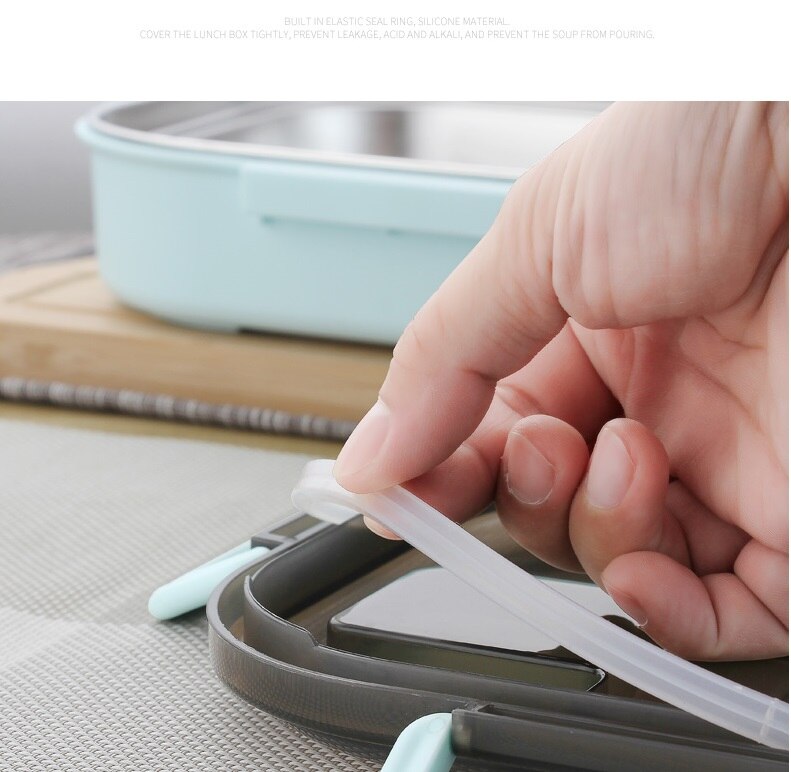 Japanese Bento Box Food Container White Bag Set Food Storage Containers Children Heated Lunch Box Stainless Steel Adults 304 Bar