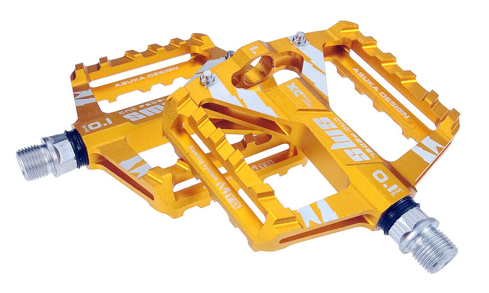 1 Pair Wide Platform Bike Pedals Big Foot Pedales Aluminium Alloy Mountain Bike Pedals MTB Accessories: Yellow
