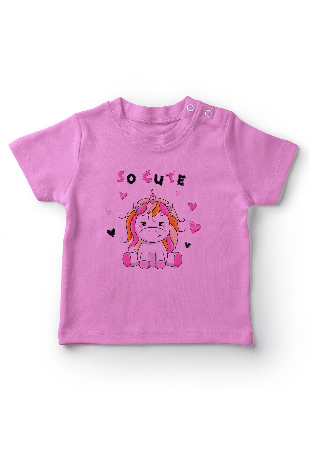 Angemiel bebé lindo pequeño unicornio niña bebé camiseta rosa