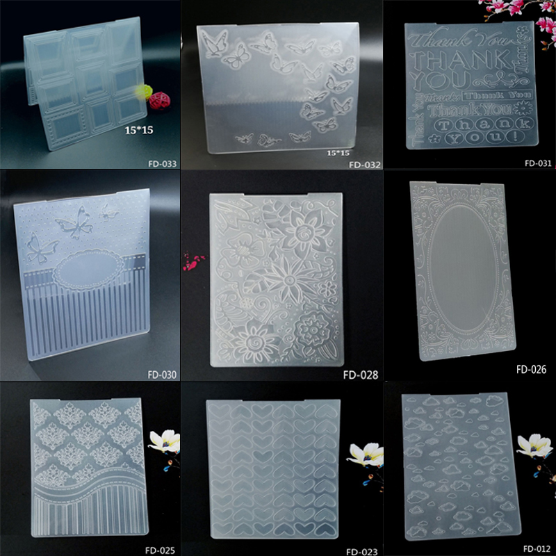 Carpeta de plástico para manualidades, troqueles de corte de papel en relieve transparente con estilo