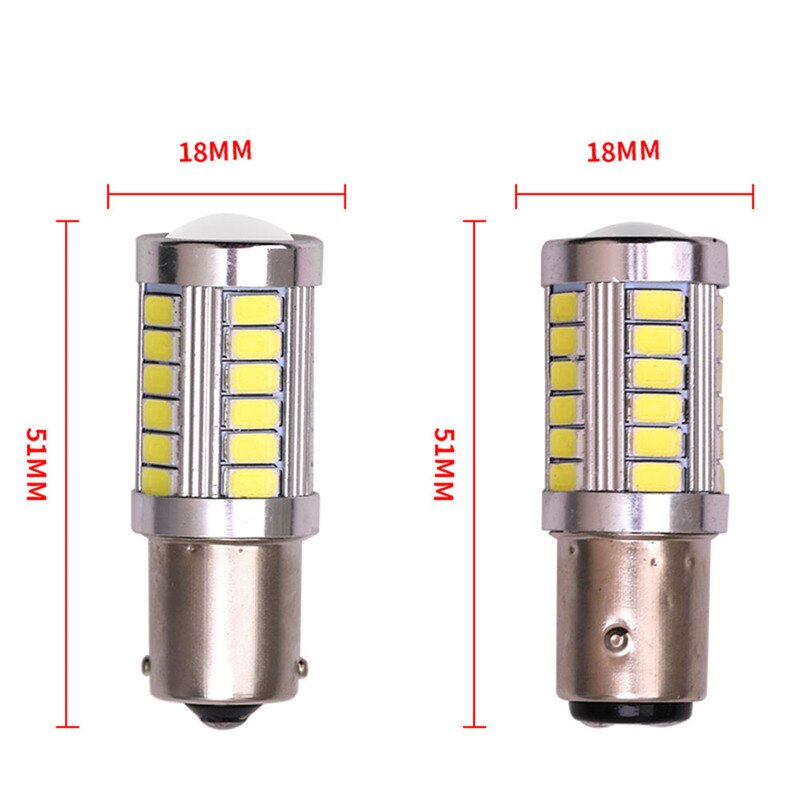 2 Stuks Led Cob Bright Laag Verbruik Canbus Lange Levensduur Auto Lamp 1156 Backup Reverse Licht 33-SMD 5630 5730 12V BA15S P21W #266421