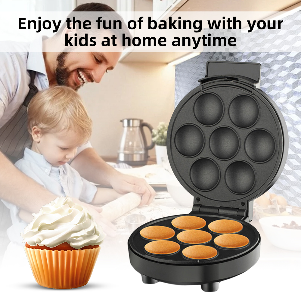 Elektryczna maszyna robić robienia babeczek robić użytku domowego Urządzenie robić robienia babeczek 1000 W Maszyna robić robienia ciast z powłoką nieprzywierającą Powierzchnia sprawia, że 6 ciastek na filiżanki robić maszyny śniadaniowej