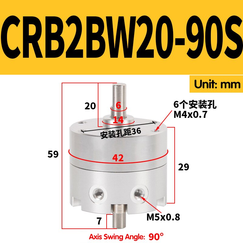 Vane obrotowy huśtawka cylinder CRB2BW10-90S CRB2BW15-180S CRB2BW20-270S CRB2BW30-90S CRB2BW40-180S CRB2BW30-180S CRB2BW30-270S: CRB2BW20-90S
