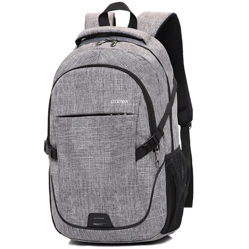 Mochila escolar impermeable de nailon para niños y adolescentes, morral escolar de gran capacidad para ordenador portátil de negocios: gray