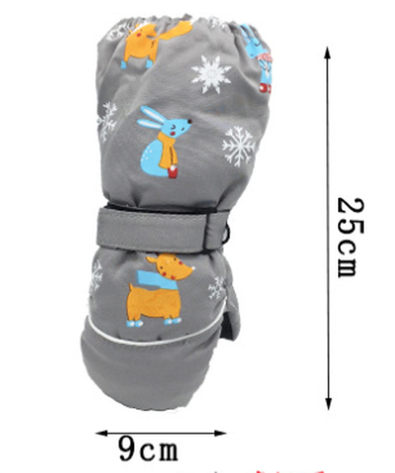 1 paar Kinderen Ski Handschoenen Winddicht En Waterdicht Drie-layer Warme Handschoenen Winter Essentiële Warme Handschoenen Leuke Elanden