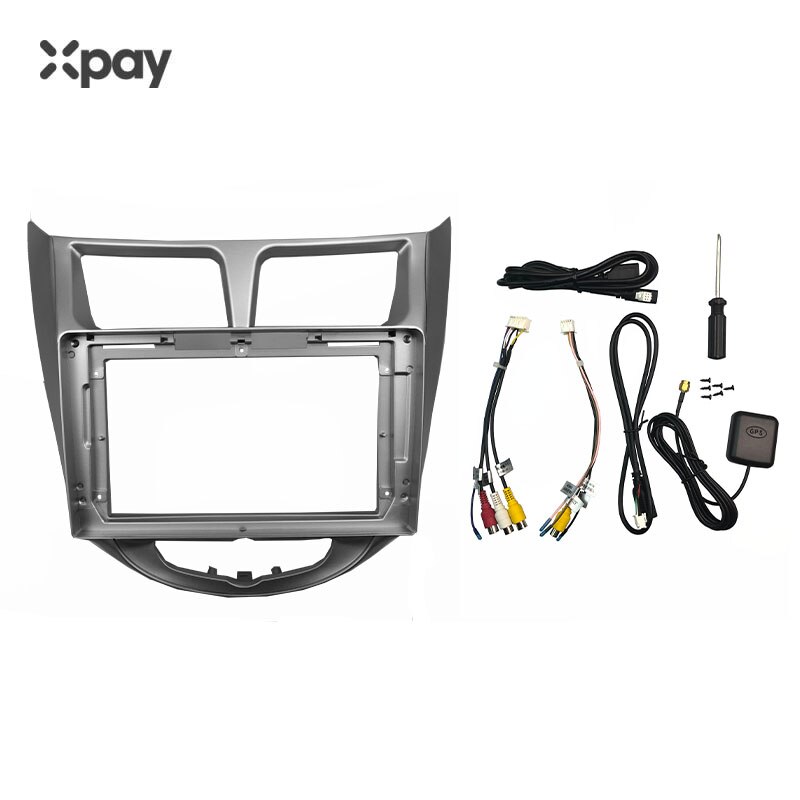 Xpay 9- inch 2 din autoradio dashboard voor hyundai solaris 1 stereopaneel voor montage van autopaneel dual din cd-frame: 9 inch frame