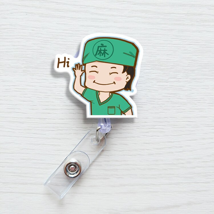 8 stk/parti akryl udtrækkeligt sygeplejerske-emblem rulle daisy love hjerte navnemærke id badge holder klip: 11