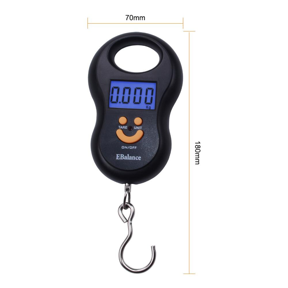 Yineryi Pocket LCD Hanging Hook Fish Scale high Precision balanca digital weighing scale for food 45kg 10g crane scale Backlight: TSC01725