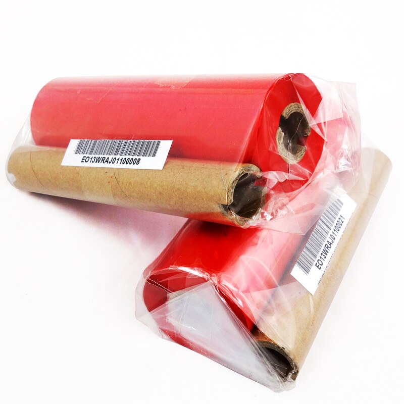 2R x Wax ribbon for printer 110mm x 90 m Red barcode ribbon 1/2 inch core for zebra thermal transfer label printer