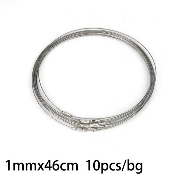 10 Stks/partij 46Cm Multicolor Gemengde Zilver Kleur Rvs Schroef Choker Ketting Draad Snoer Voor Diy Kettingen Craft Sieraden: silver
