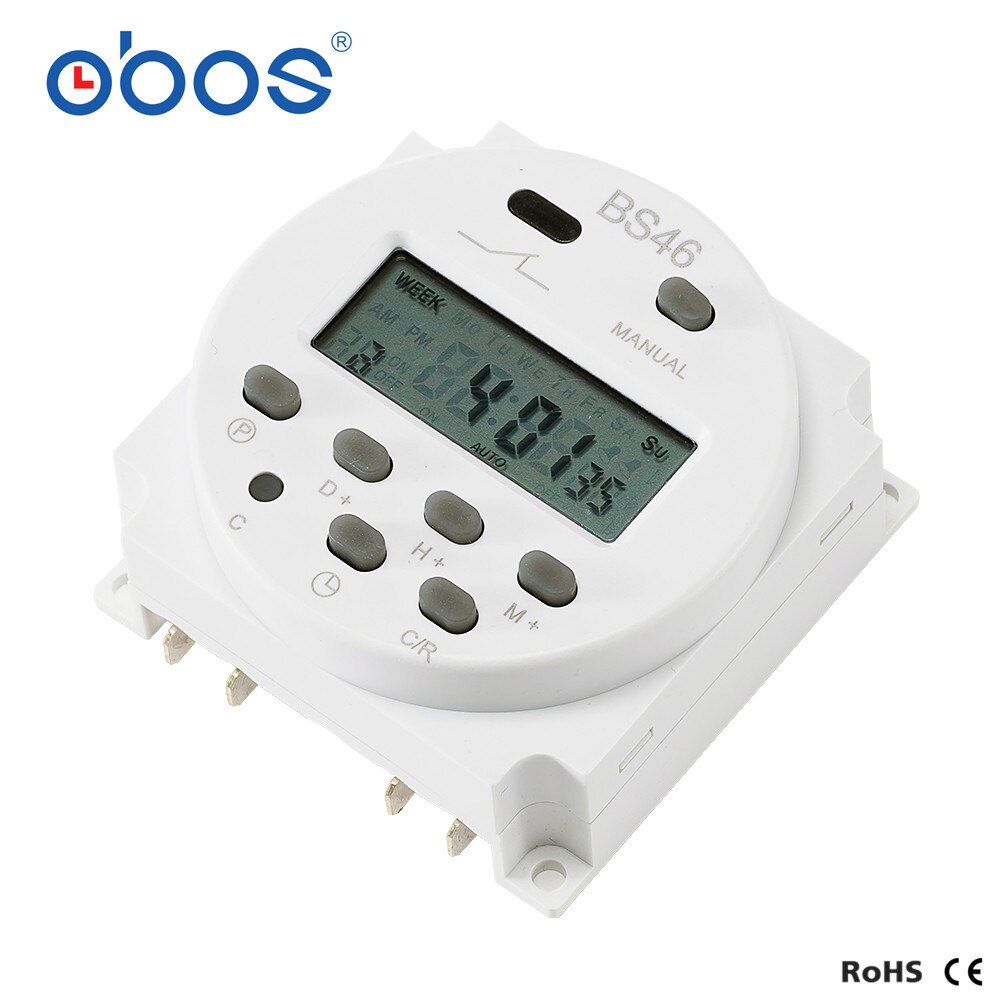OBOS CN101A AC 220V 230V 240V Digital LCD Power Timer Programmable Time Switch Relay 16A timers CN101 timer DC12V DC24V