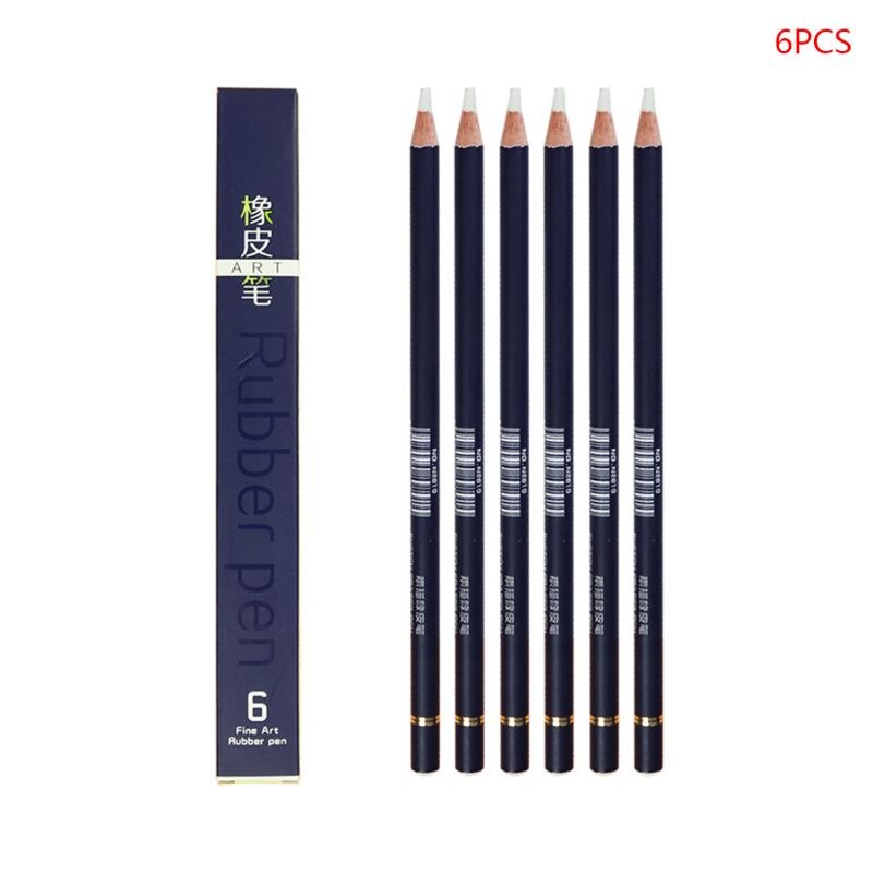 6pcs Highlight Rubber Eraser Pencil High Precision Drawing Pen Modeling