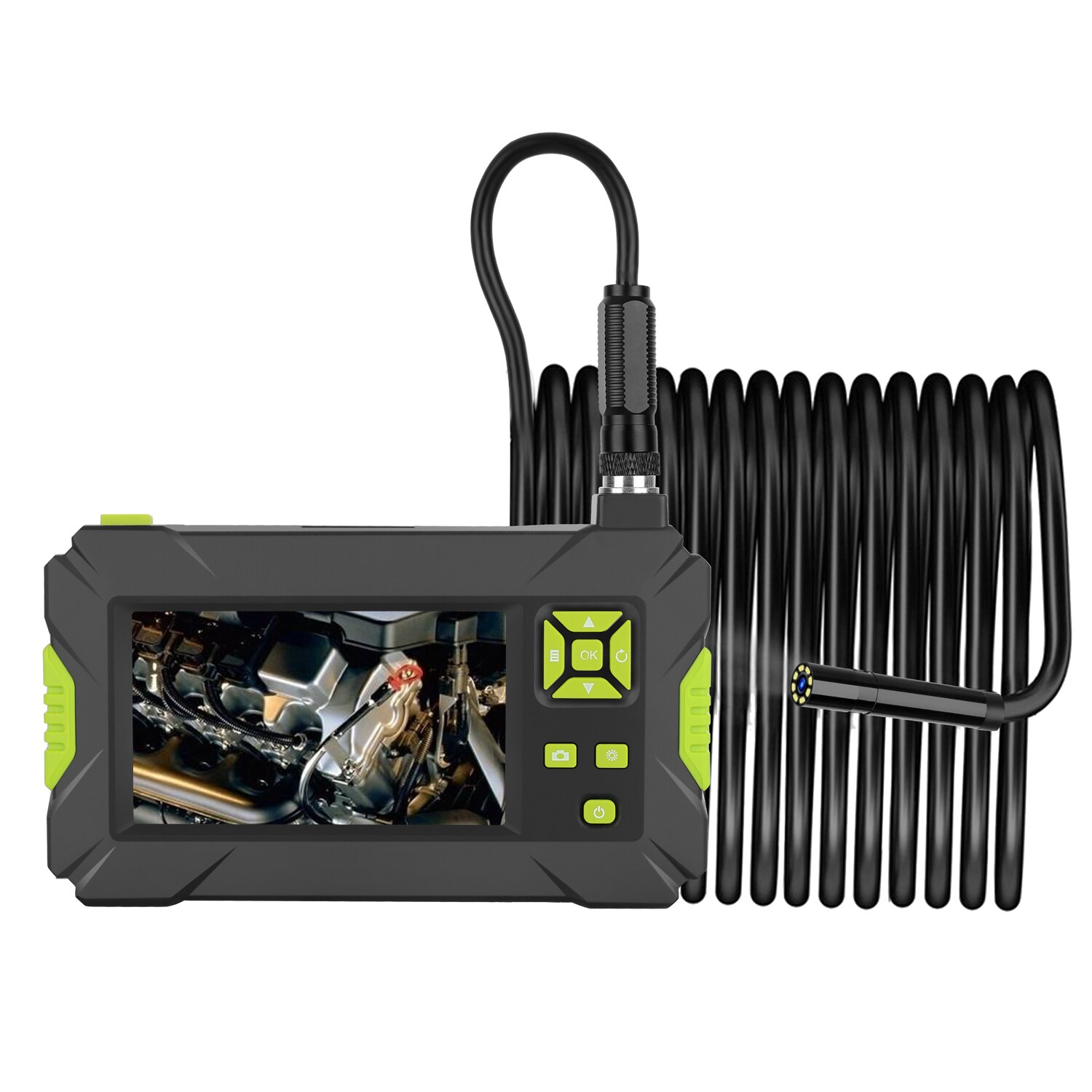Endoscope 4.3 pouces LCD, écran couleur 1080P, portatif, industriel et domestique, avec 8 led, objectif de 8mm de diamètre