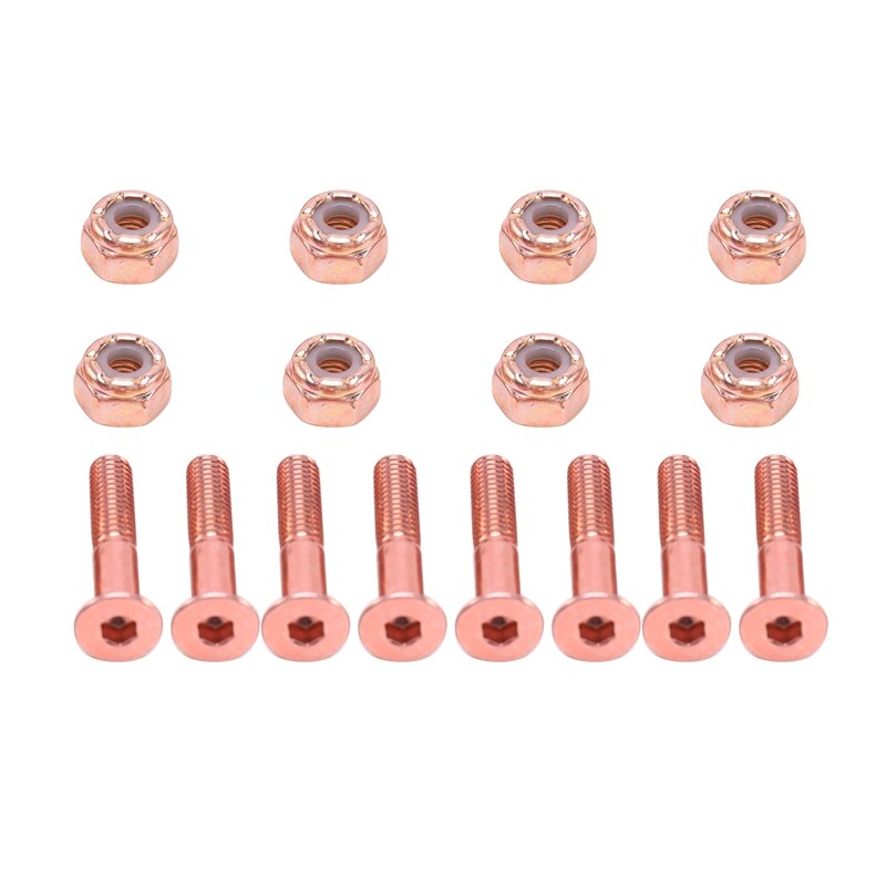 Lot de 24 pièces tête plate remplacement Skateboard camion matériel Longboard montage vis boulons 2.54 cm / 1 pouce