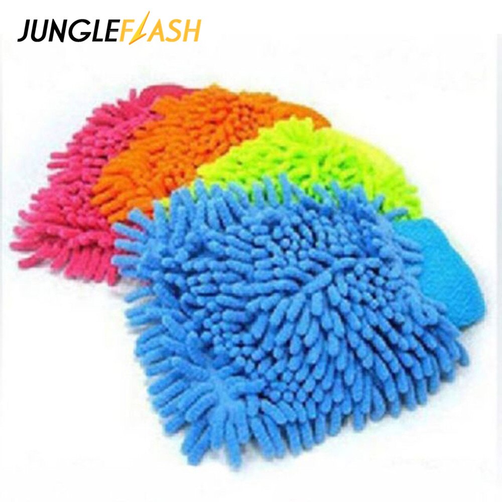JUNGLEFLASH Mikrofaser Waschen Hand Handschuhe Große Größe Auto Fenster Staub Reinigung Handschuh Haushalt Reinigung Handtuch Auto Trocknen