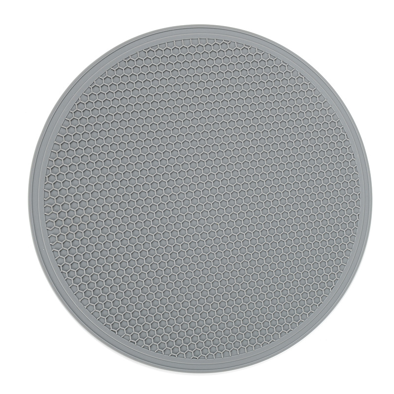 30 cm grote siliconen mat onderzetter hittebestendige placemat honingraat antislip pannenlap tafelmat ronde bekermat keukenaccessoires: Rood