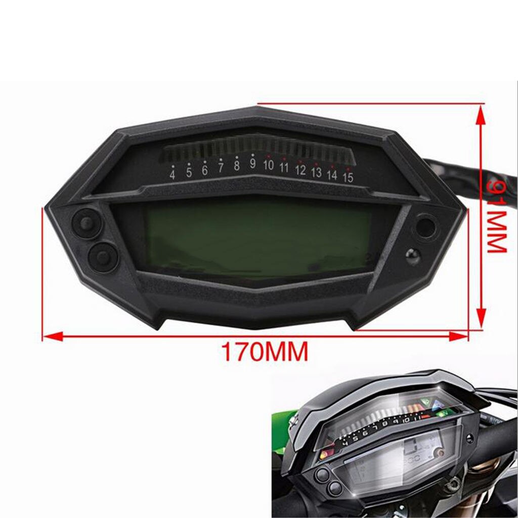Motorcycle LCD Display Tachometer Speedometer Odometer Gauge Backlight
