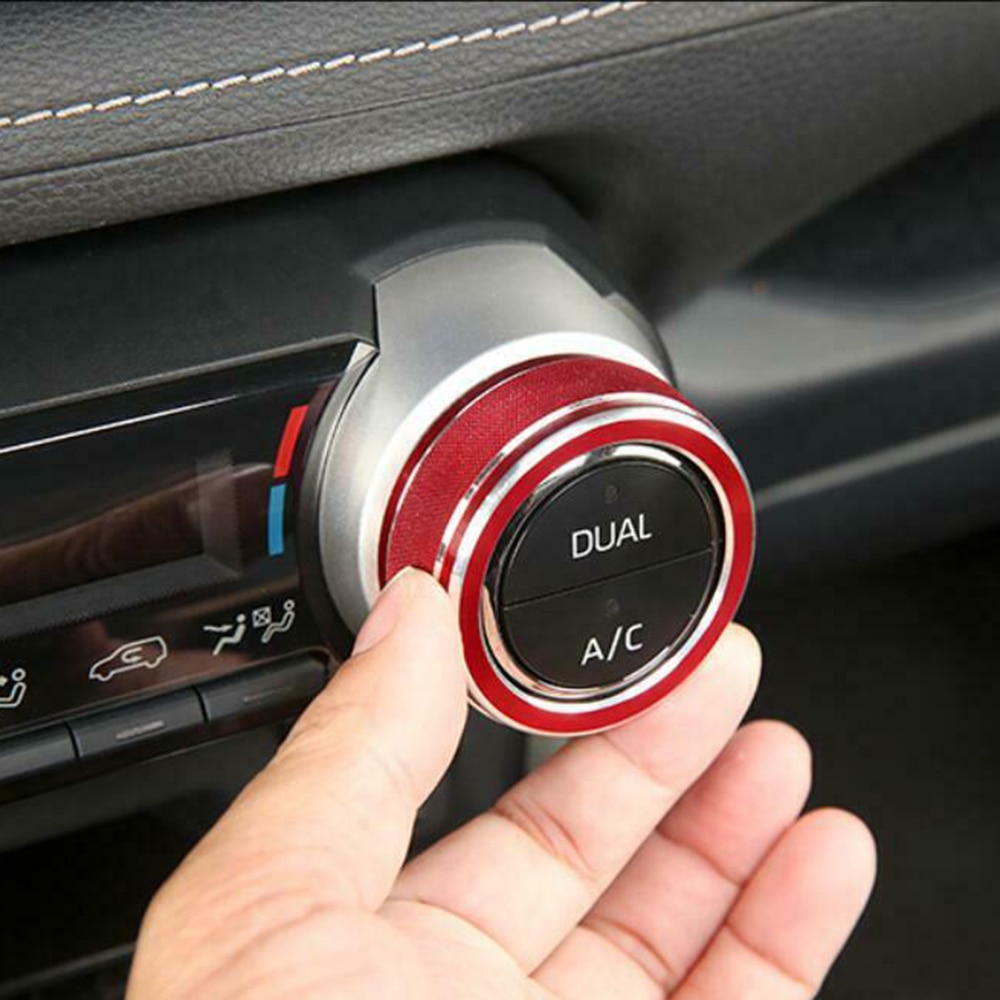 2 stk rød cnc metal aluminiumslegering konsol ac switch kontrol trim rød til toyota rav 4 dekoration bil styling