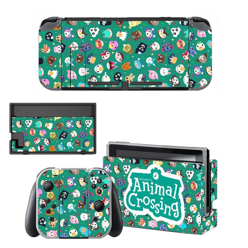 Protector de pantalla de vinilo para consola Nintendo Switch NS, pegatinas protectoras de Animal Crossing, controlador y soporte de soporte: QBYSNS0045