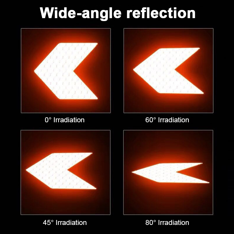 12pcs Car Reflective Sticker Warning Decals Arrow Sign Tape Stickers For Auto Tail Bar Bumper Trunk Safety Decoration Sticker