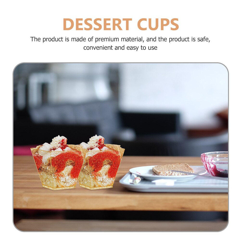 1 Set Van Plastic Dessert Cups Ijs Cups Pudding Opslag Cups Yoghurt Cups