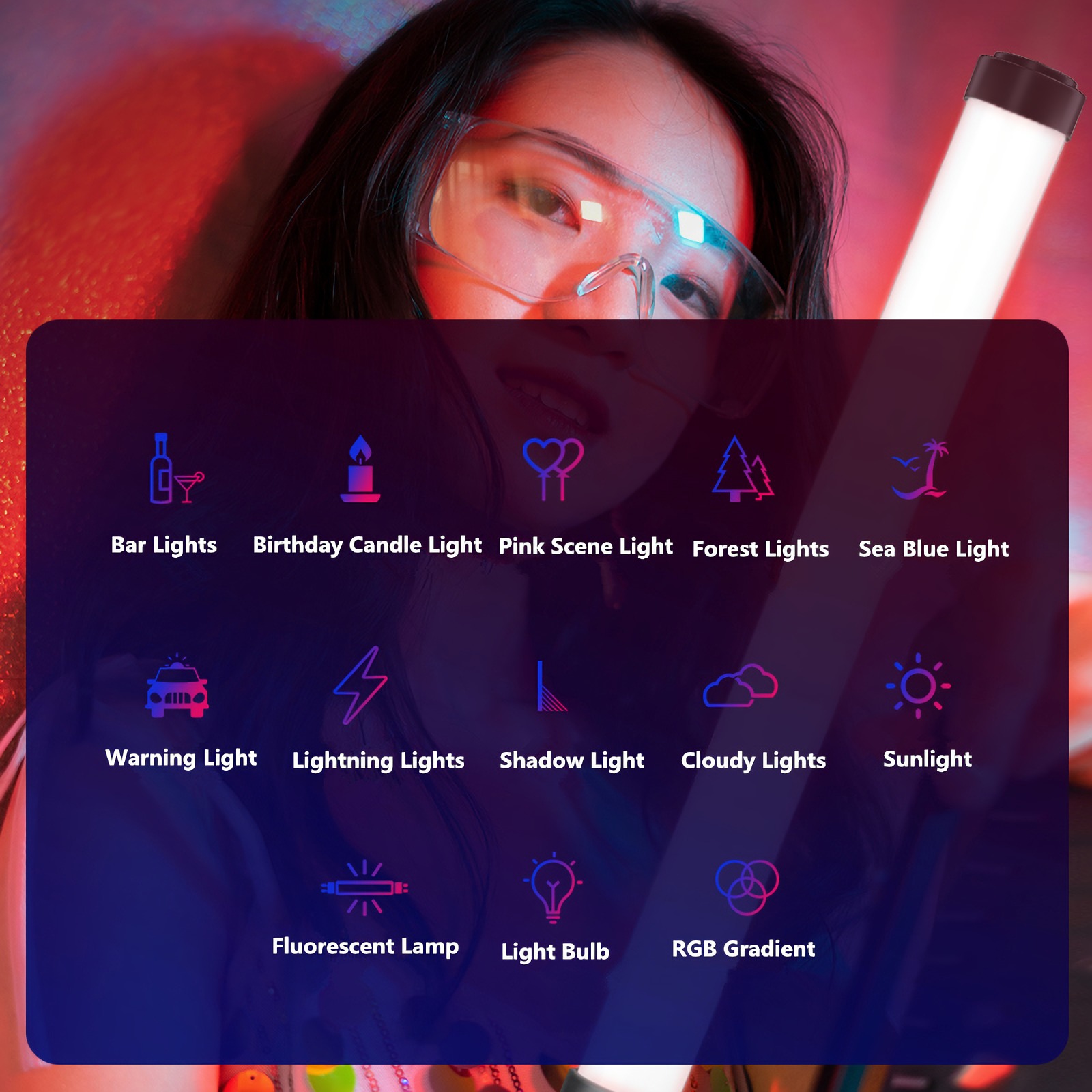 Handheld Licht Zauberstab Tragbare RGB LED Video Licht Bar 1530 ° Volle Farben Fotografie Leuchtstoffröhre Stock, 3200-6000K Dimmen, 2000 Lm