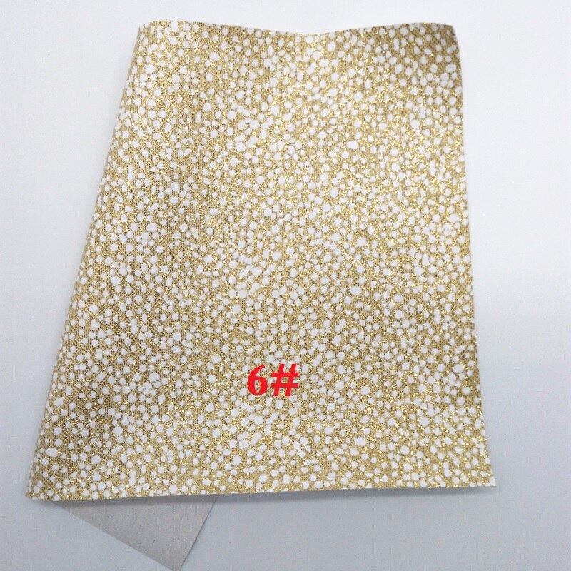 Vinilo de tamaño A4 de 21X29 CM Glitterwishcome para lazos impresos puntos de cuero brillante Fabirc hojas de cuero de imitación para lazos ¡GM340B: 6