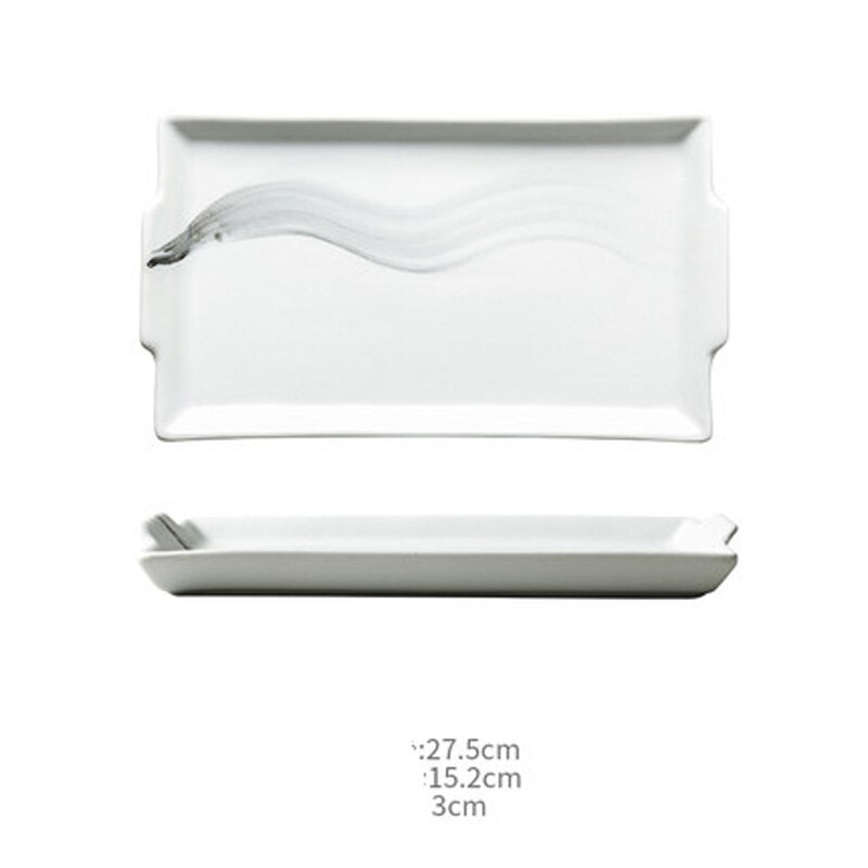 Chinese hand-painted dinner plate Korean tableware dinner plate dessert plate dry soak plate tea plate Kung Fu ceramic plate: Default Title