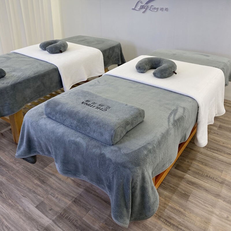 Massage Bed Enkel Laken Schoonheidssalon Pure Kleur Herfst En Winter Laken Huid Management Laken Met Gat