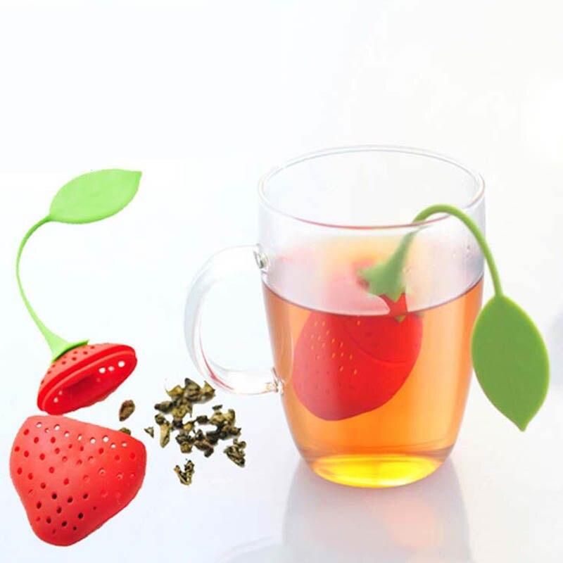 Silicone Tea Strainer Cute Mister Teapot MR Little Man People Tea Infuser Filter and Strawberry Shape Tea Infuser Tea Bag Teapot
