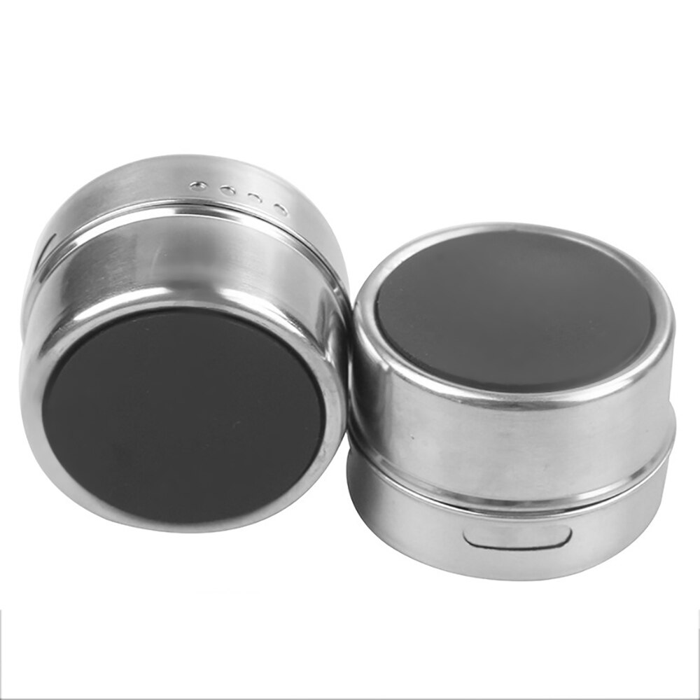 Magnetisk krydderkrukksett rustfritt stål krydderformer krydderbeholder salt og pepper krydderboks kjøkkenoppbevaringsutstyr