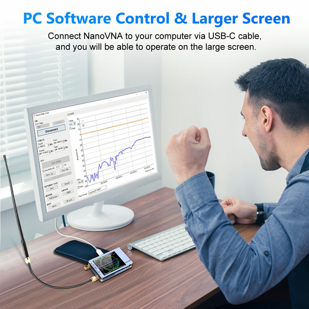 Nano VNA Vector Network Analyzer 50KHz-900MHz Digital Touching Screen Shortwave MF HF VHF UHF Antenna Analyzer Standing Wave