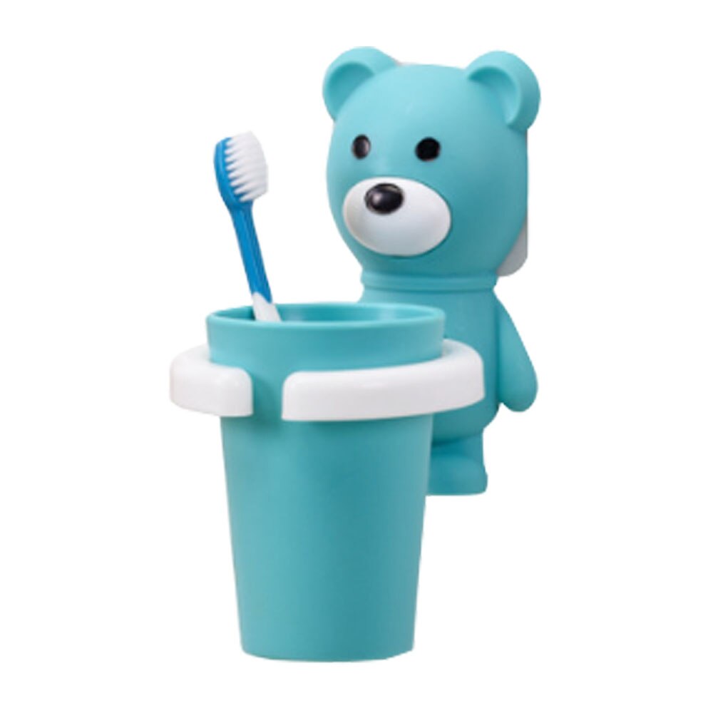 Taza de enjuague bucal de dibujos animados para niños, bonito vaso de agua, soporte para cepillo de dientes, taza para cepillo de dientes, juego de lavado anti-aceptacion: blue