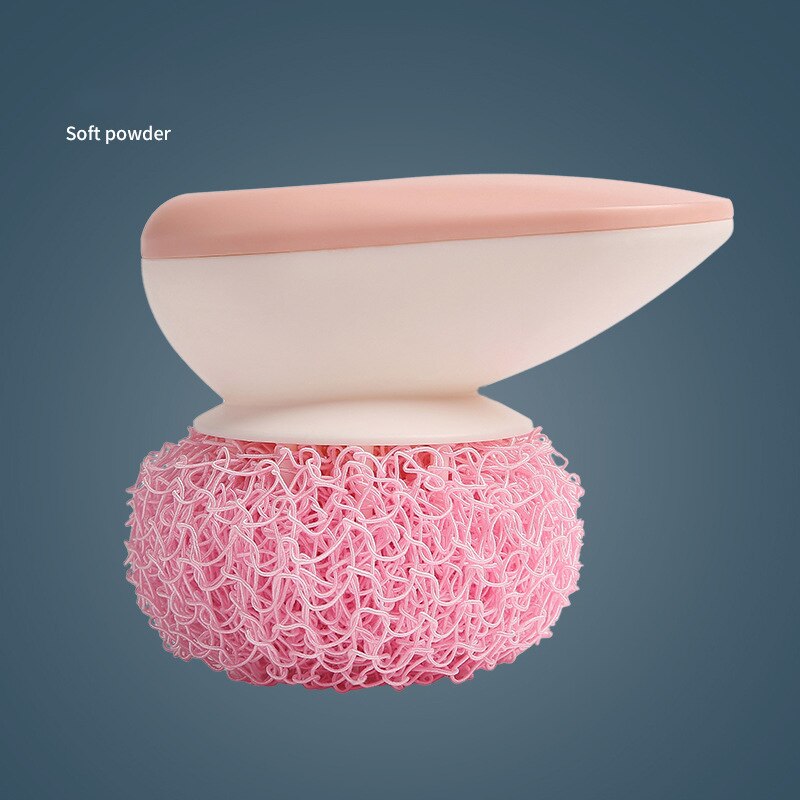 Nano piłka stalowa szczotka druciana piłka sprzątanie kuchni zmywanie naczyń wełna stalowa podkładka robić czyszczenia kolorowy uchwyt robić szorowania: różowy