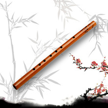 Traditionel 6- huls bambusfløjte klarinet studerende musikinstrument træ farve fløjte